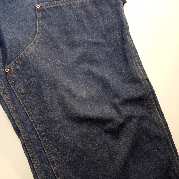 Vintage Union Made Carhartt Double Knee Jeans Sz 46 w/ Suspender Buttons - Picture 3 of 12
